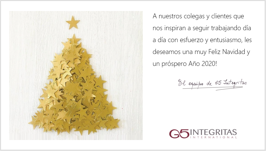 El equipo de G5 Integritas os desea  ¡Felices fiestas!